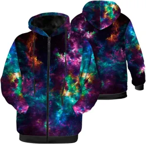 Galaxy Jacket for Men Women Winter Coat Hoodied Sweatshirts Zip Up Hoodies