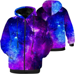 Galaxy Jacket for Men Women Winter Coat Hoodied Sweatshirts Zip Up Hoodies