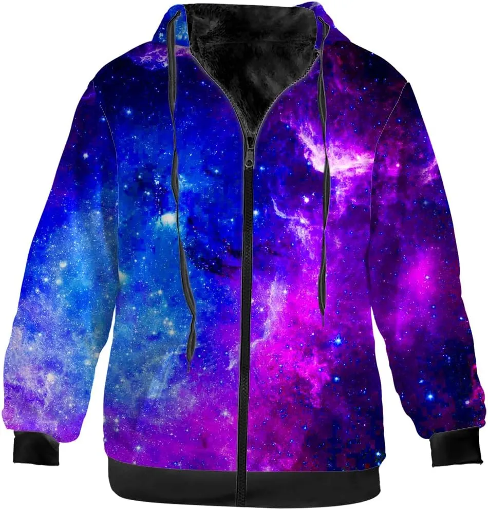 Galaxy Jacket for Men Women Winter Coat Hoodied Sweatshirts Zip Up Hoodies