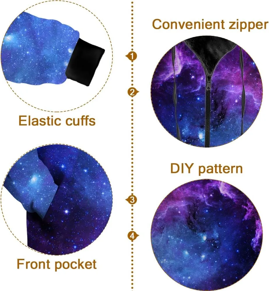 Galaxy Jacket for Men Women Winter Coat Hoodied Sweatshirts Zip Up Hoodies
