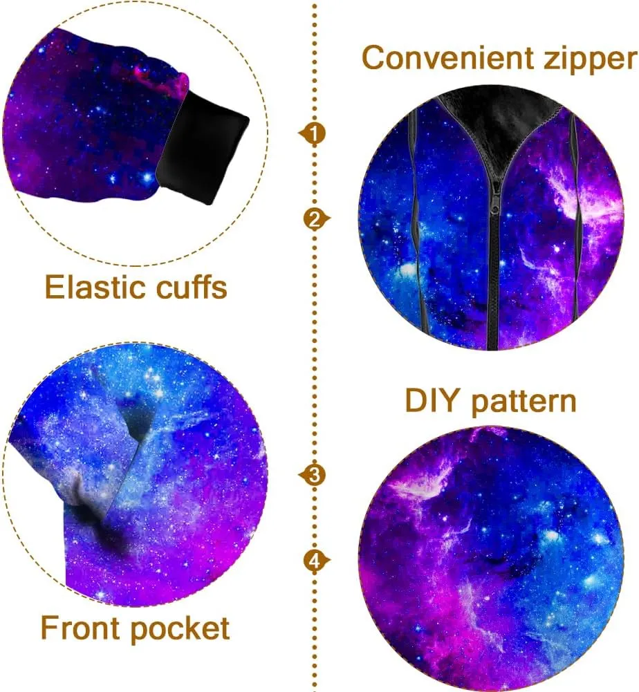 Galaxy Jacket for Men Women Winter Coat Hoodied Sweatshirts Zip Up Hoodies