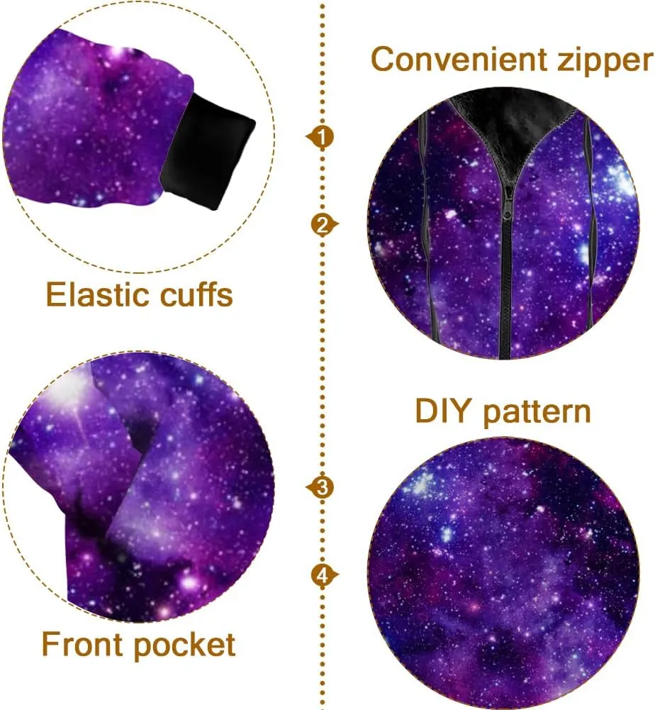 Galaxy Jacket for Men Women Winter Coat Hoodied Sweatshirts Zip Up Hoodies