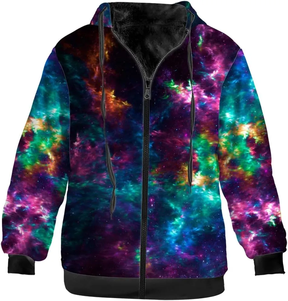 Galaxy Jacket for Men Women Winter Coat Hoodied Sweatshirts Zip Up Hoodies