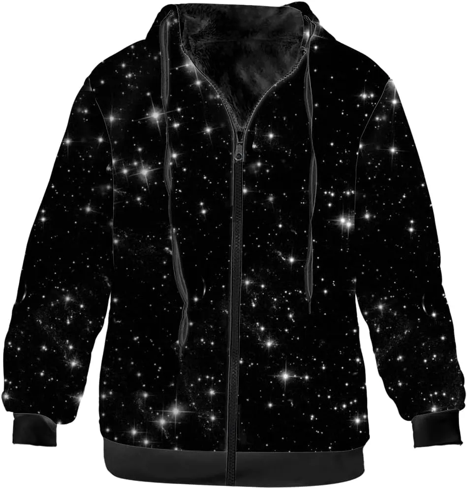 Galaxy Jacket for Men Women Winter Coat Hoodied Sweatshirts Zip Up Hoodies