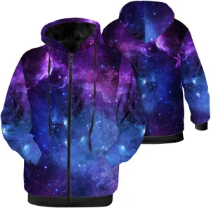 Galaxy Jacket for Men Women Winter Coat Hoodied Sweatshirts Zip Up Hoodies