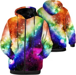 Galaxy Jacket for Men Women Winter Coat Hoodied Sweatshirts Zip Up Hoodies