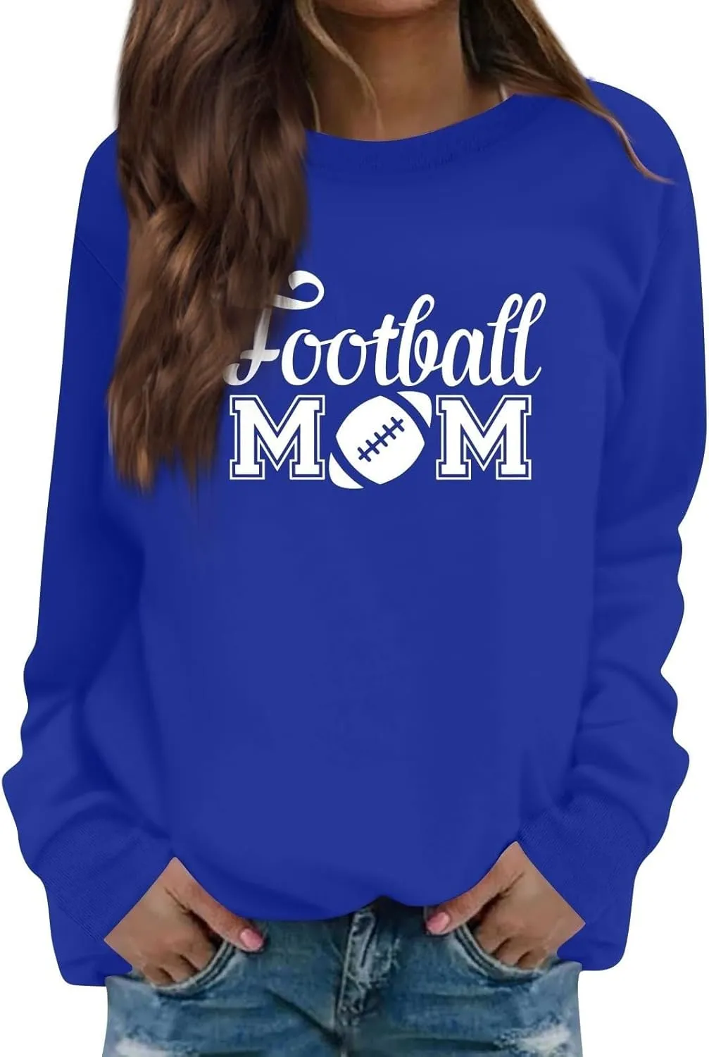 Game Day Sweatshirt for Women Funny Letter Print Basic Crewneck Long Sleeve Hoodless Tunics Fall Trendy Pullover Tops