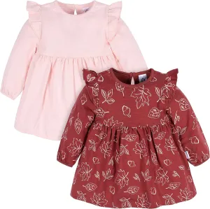 Gerber Baby Girls' Toddler 2-Pack Long Sleeve Dresses