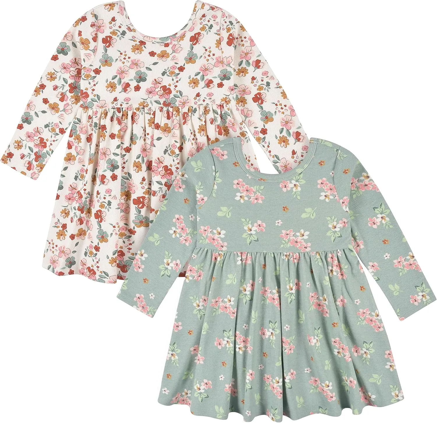 Gerber Baby Girls' Toddler 2-Pack Long Sleeve Dresses