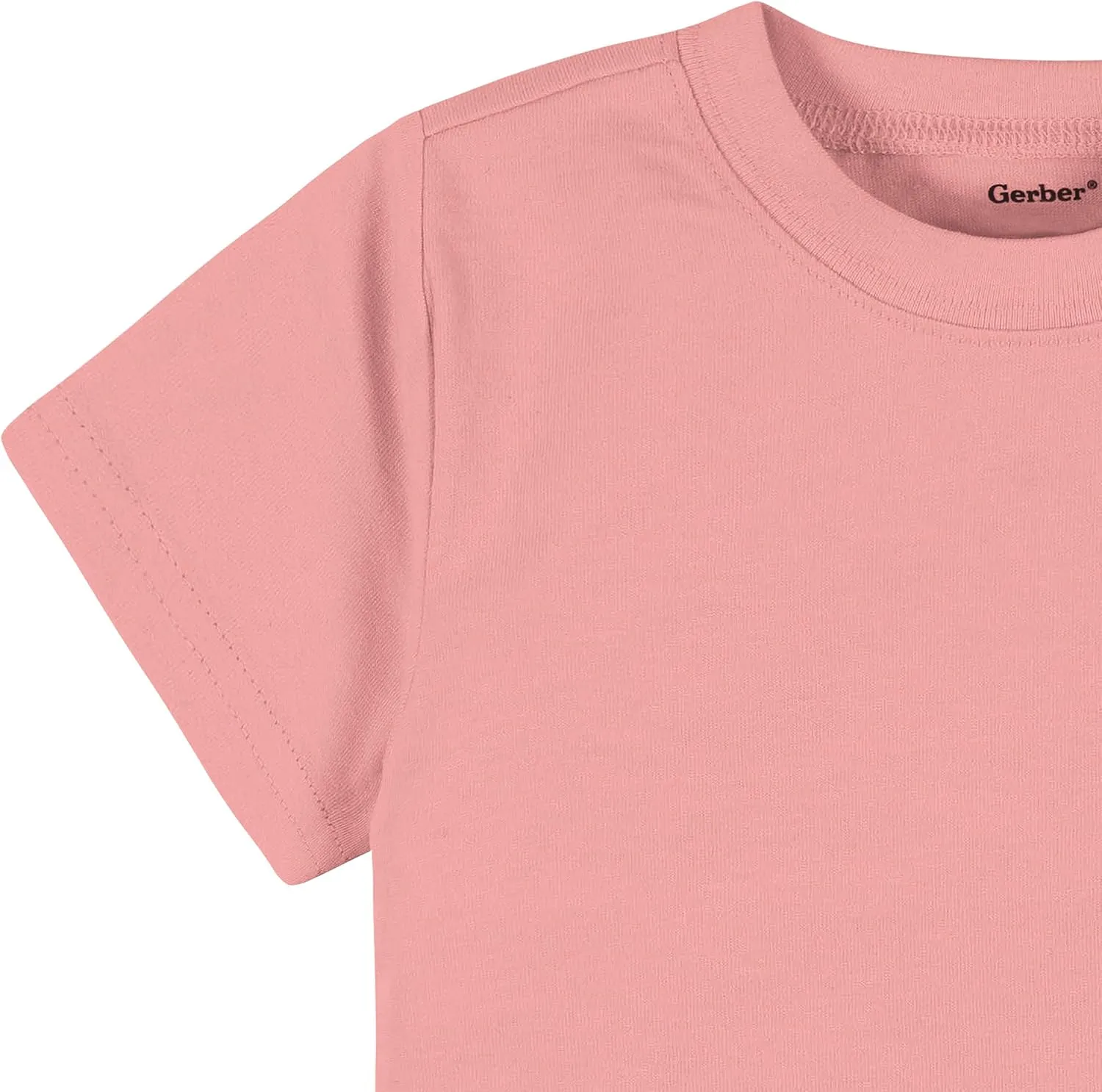 Gerber Baby Toddler 5-Pack Solid Short Sleeve T-Shirts Jersey 160 GSM
