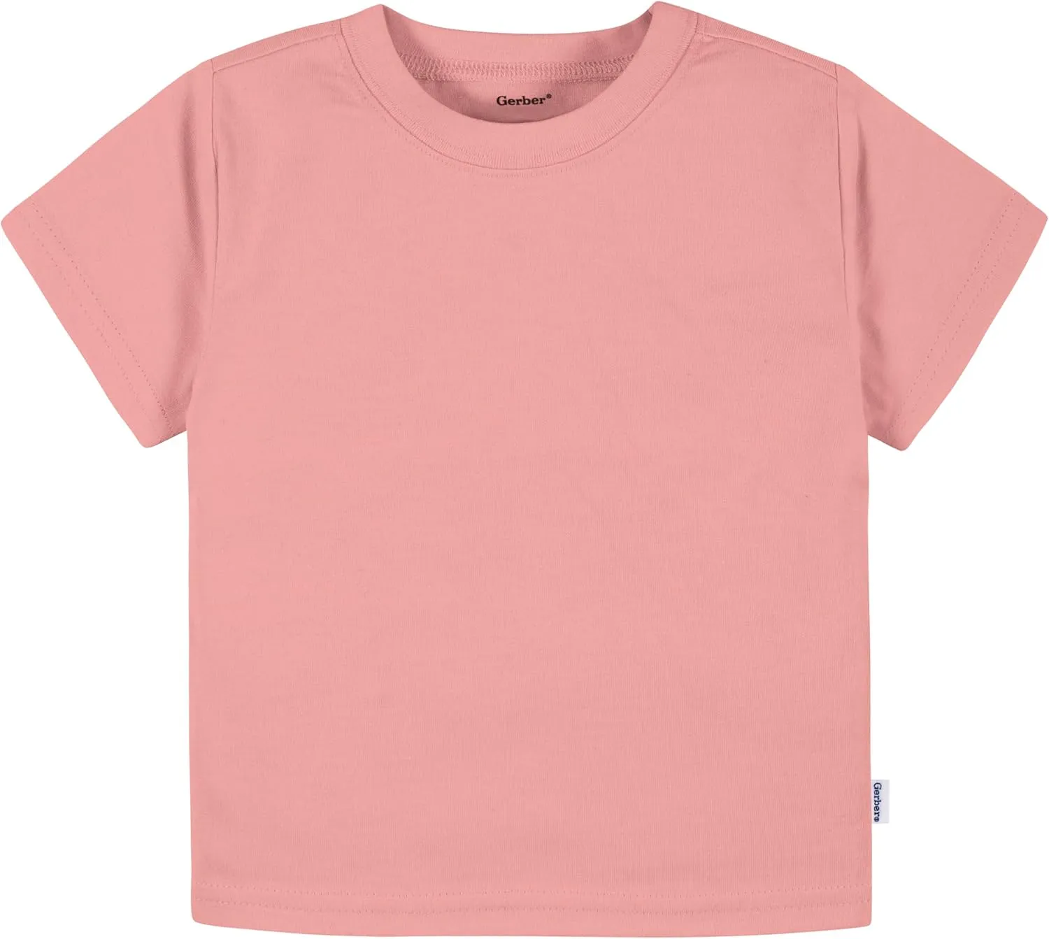 Gerber Baby Toddler 5-Pack Solid Short Sleeve T-Shirts Jersey 160 GSM