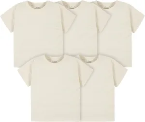 Gerber Baby Toddler 5-Pack Solid Short Sleeve T-Shirts Jersey 160 GSM