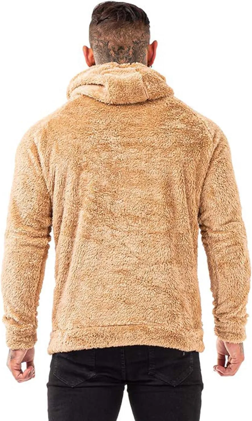 GINGTTO Men's Fuzzy Sherpa Sweatshirt Fashion Pullover Fleece Hoodies