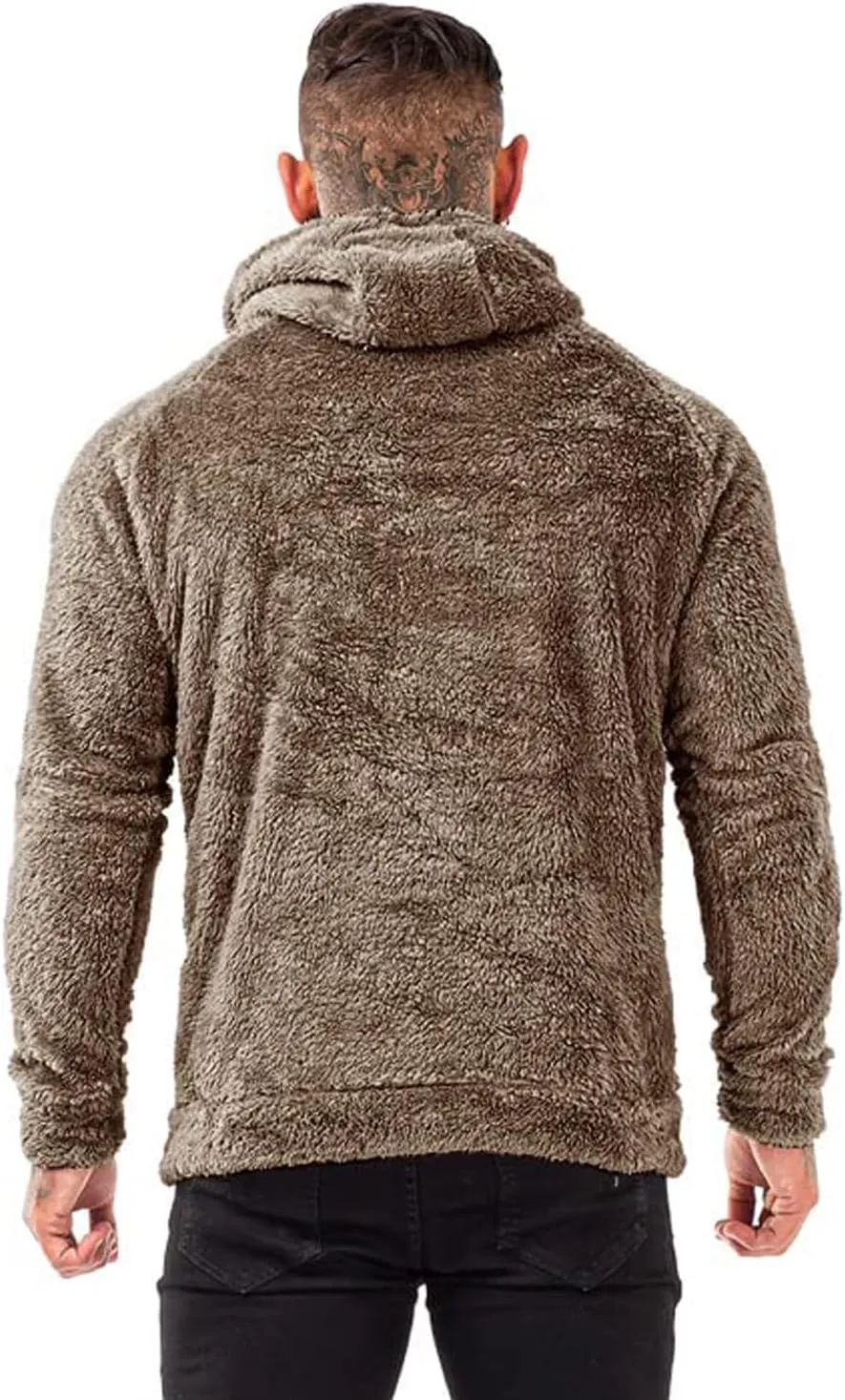 GINGTTO Men's Fuzzy Sherpa Sweatshirt Fashion Pullover Fleece Hoodies