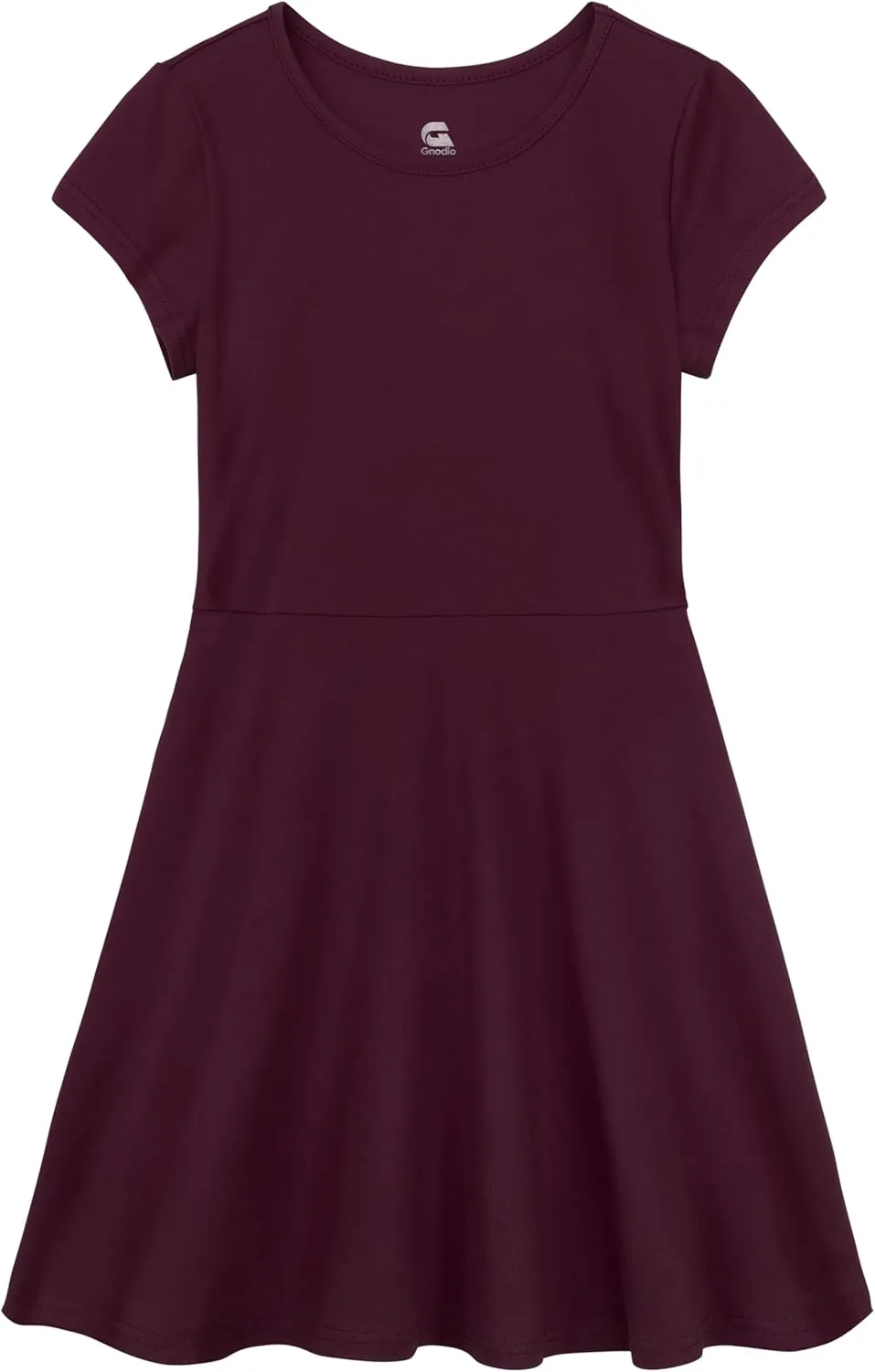 Girls Dress Summer Skater T-Shirt Dress Cotton Toddler Casual Short Sleeve Solid Color Dress for Kids 2-12 Years