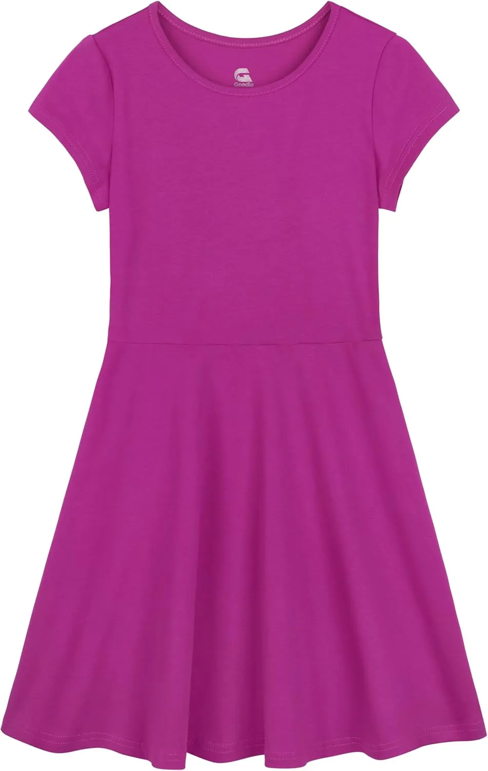Girls Dress Summer Skater T-Shirt Dress Cotton Toddler Casual Short Sleeve Solid Color Dress for Kids 2-12 Years