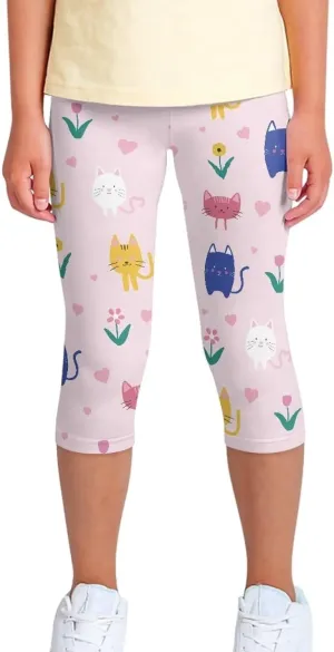 Girls Short Leggings Tummy Control Yoga Leggings