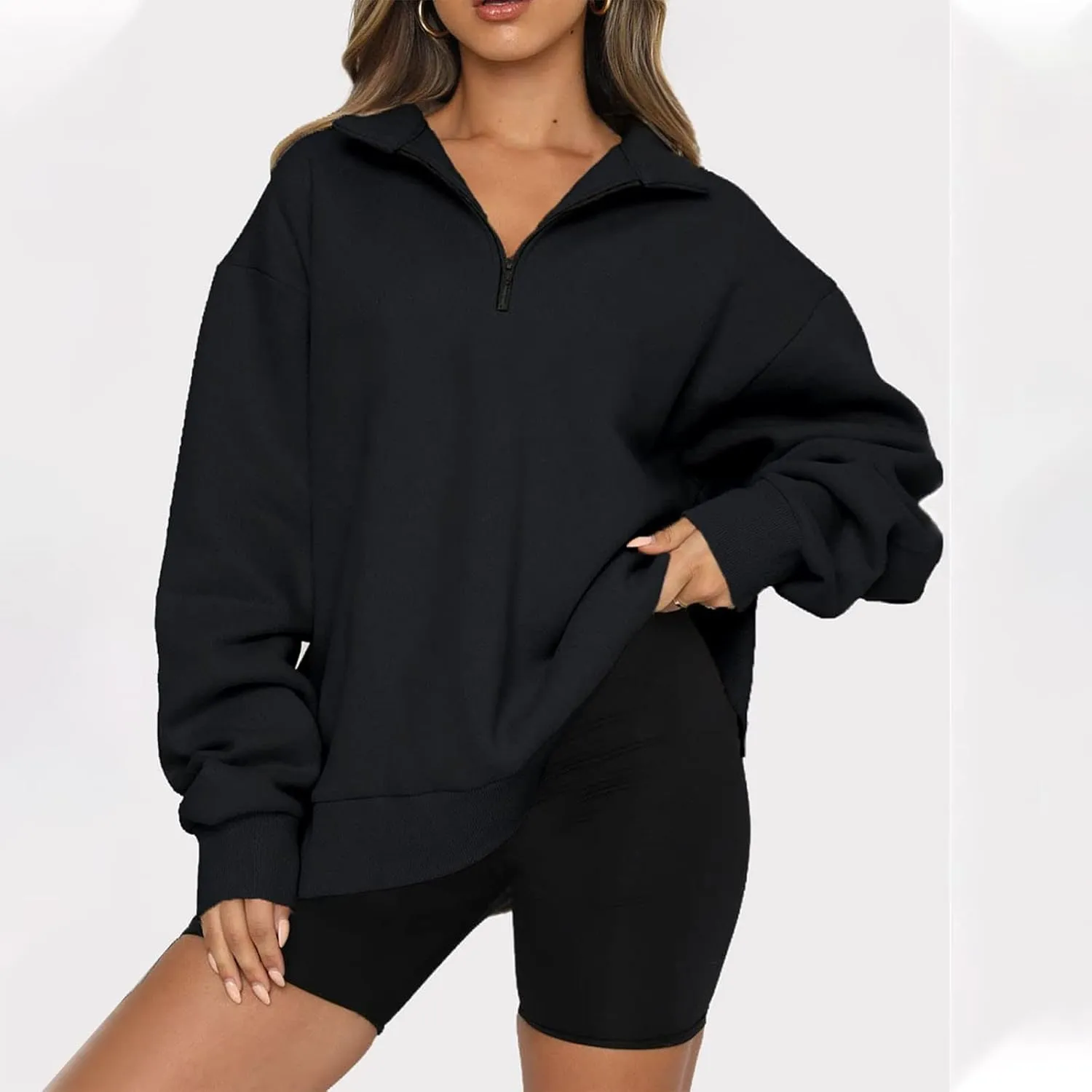 GOFULY 1/4 Zip Sweatshirt Women Fall Pink Graphic Sweatshirts Trendy Preppy Long Sleeve Pullover Winter Lightweight Clothes