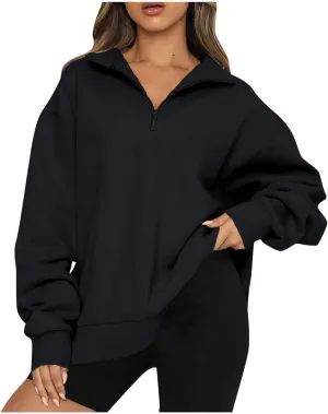 GOFULY 1/4 Zip Sweatshirt Women Fall Pink Graphic Sweatshirts Trendy Preppy Long Sleeve Pullover Winter Lightweight Clothes
