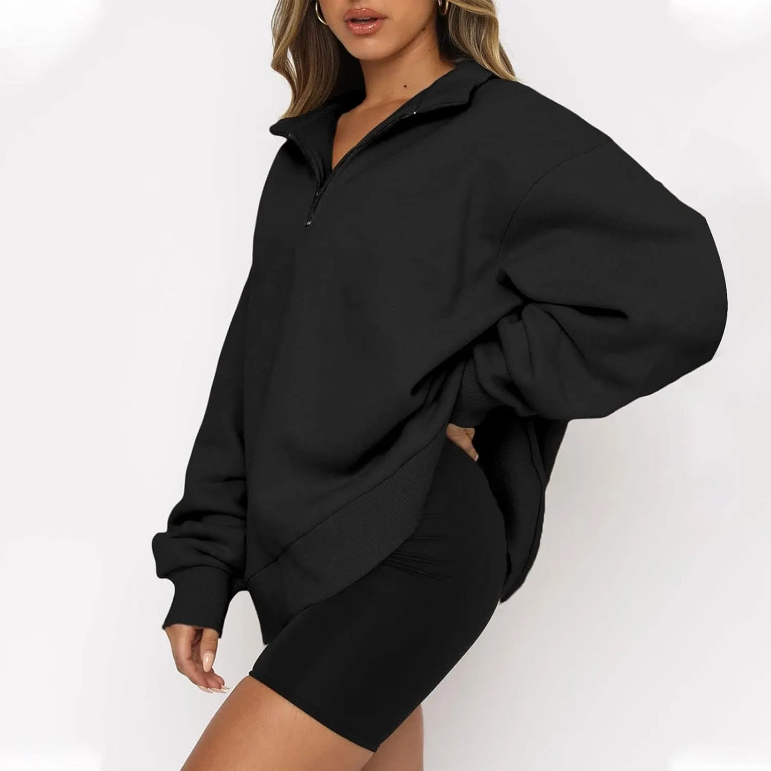 GOFULY 1/4 Zip Sweatshirt Women Fall Pink Graphic Sweatshirts Trendy Preppy Long Sleeve Pullover Winter Lightweight Clothes