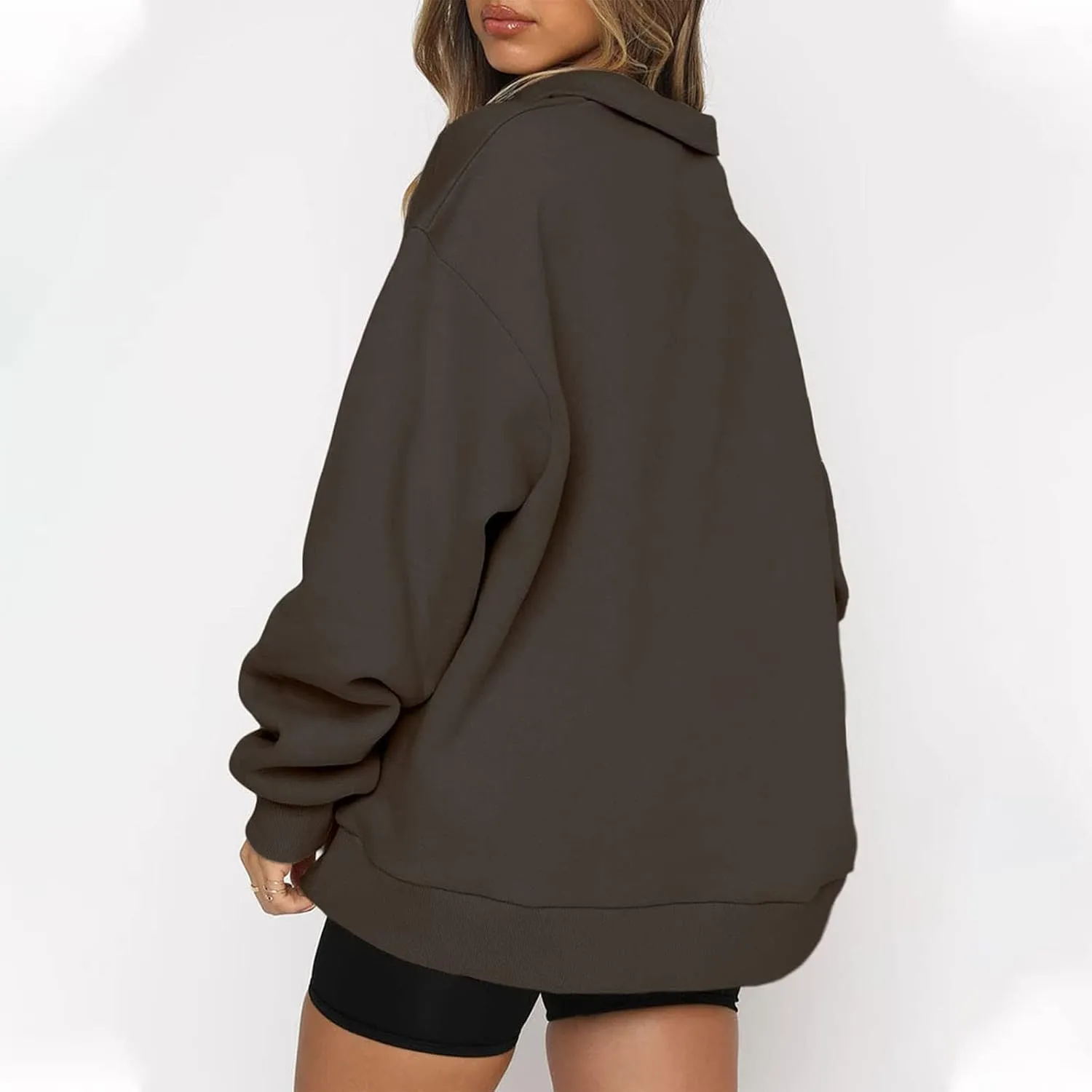 GOFULY 1/4 Zip Sweatshirt Women Lightweight Fall Solid Oversized Sweatshirts Y2K Long Sleeve Pullover Winter Cute Pullover