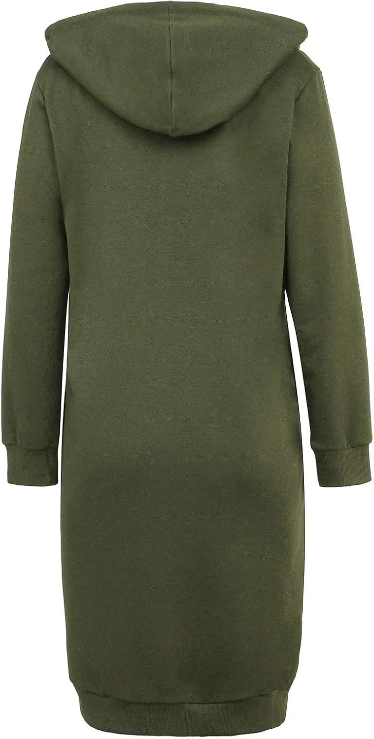 GRACE KARIN Women's Casual Pockets Zip up Hoodies Tunic Sweatshirt Long Hoodie Jacket