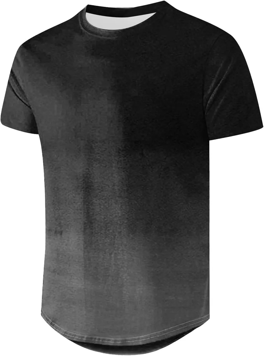 Gradient Color T-Shirts for Men Short Sleeve Dry Fit Crewneck Pullover Gym Sprot Workout Casual Slim Shirts