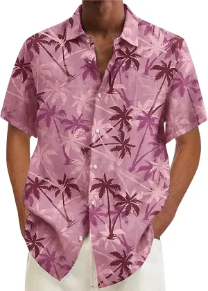 Hawaiian Style Shirt for Men 3D Digital Print 2024 Summer Beach Vacation Casual Lapel Shirts Light Combat Button Tops