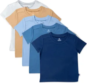 HonestBaby unisex-baby 5-pack Short Sleeve T-shirts 100% Organic Cotton