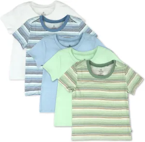HonestBaby unisex-baby 5-pack Short Sleeve T-shirts 100% Organic Cotton