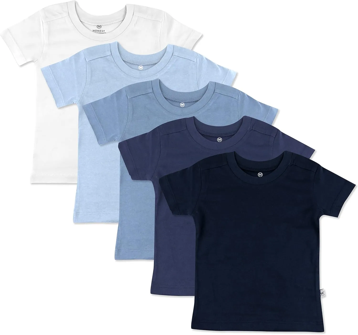 HonestBaby unisex-baby 5-pack Short Sleeve T-shirts 100% Organic Cotton