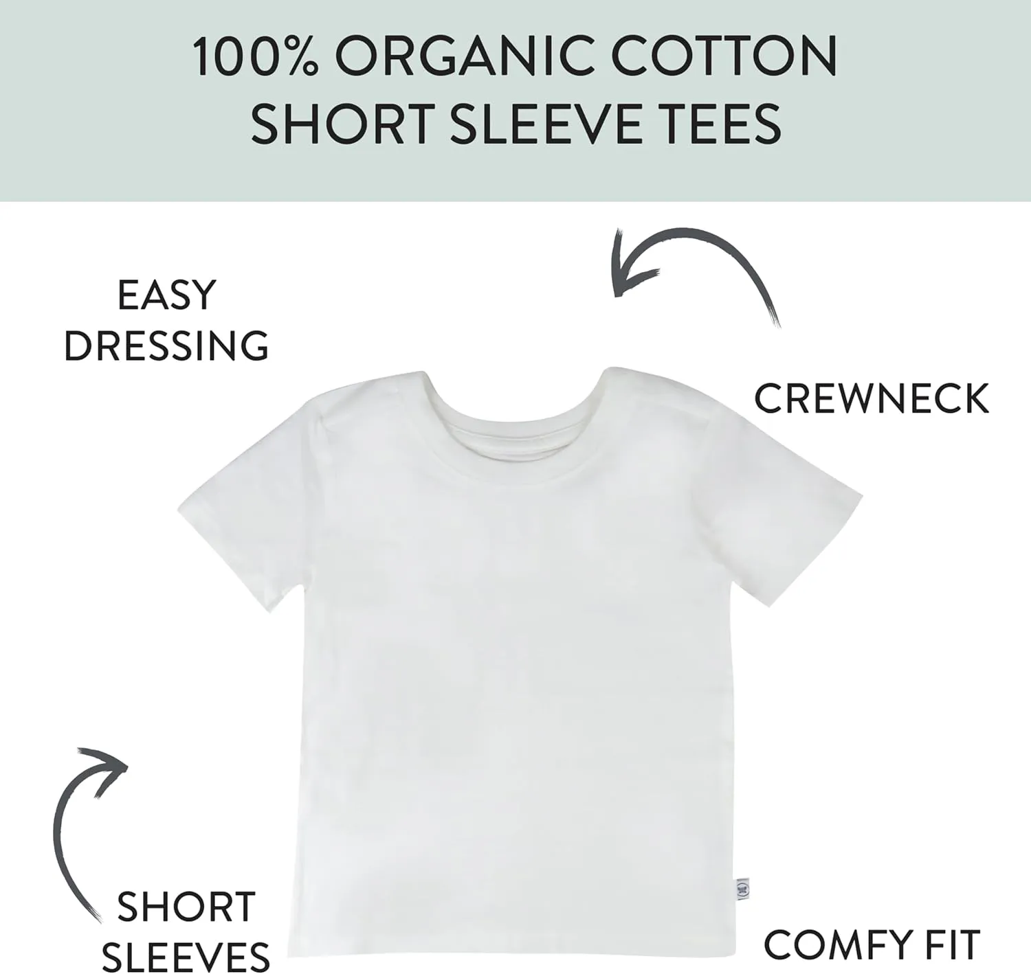 HonestBaby unisex-baby 5-pack Short Sleeve T-shirts 100% Organic Cotton