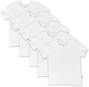 HonestBaby unisex-baby 5-pack Short Sleeve T-shirts 100% Organic Cotton