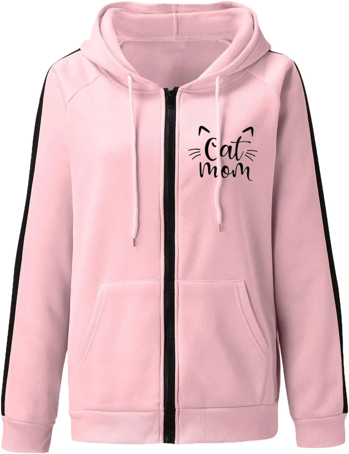 Hoodie Blazer for Women Full Zip Up Long Sleeve Open Front Workout Sweatshirts with Drawstring Hood Oversized Jackets