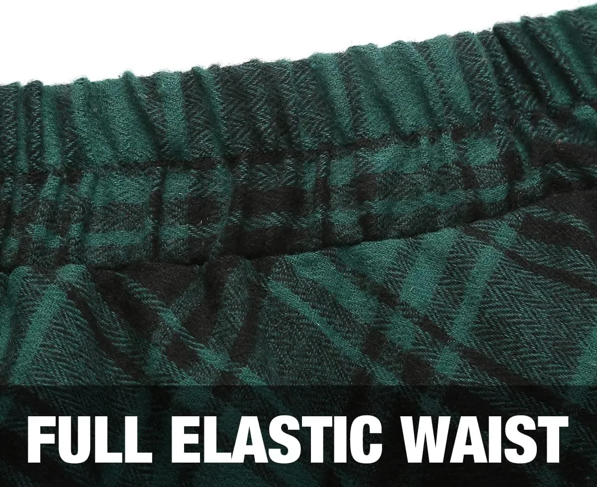 IDEALSANXUN Women’s Plaid Skirt Elastic Waist A-line Midi Pleated Skirts