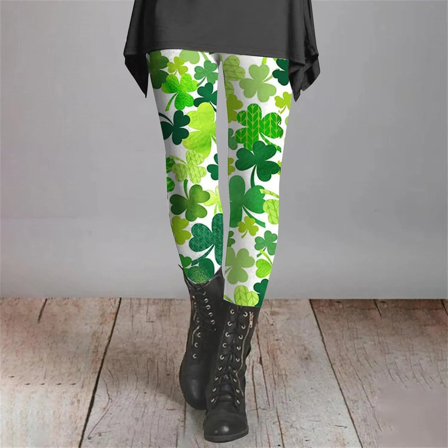 Irish's Butterfly Leggings for Women Green Pattern Leg Leggings Soft Leggings Women with Pockets