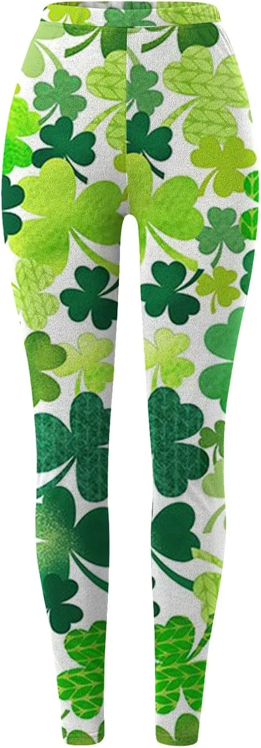 Irish's Butterfly Leggings for Women Green Pattern Leg Leggings Soft Leggings Women with Pockets