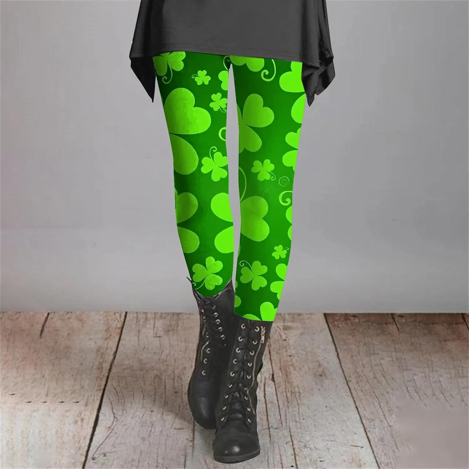 Irish's Butterfly Leggings for Women Green Pattern Leg Leggings Soft Leggings Women with Pockets