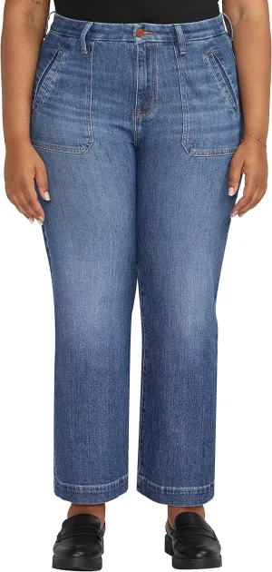 JAG Women's Plus Size Sophia High Rise Wide Leg Jeans-Legacy