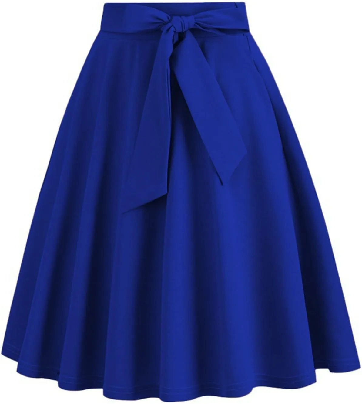 Knee Length Skirts for Women Dressy Casual Comfy Summer Pleated a Line Skirts High Waisted Swing Skater Skirt