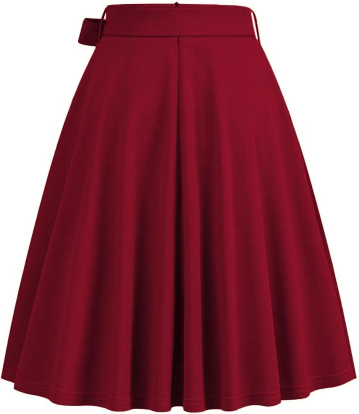 Knee Length Skirts for Women Dressy Casual Comfy Summer Pleated a Line Skirts High Waisted Swing Skater Skirt