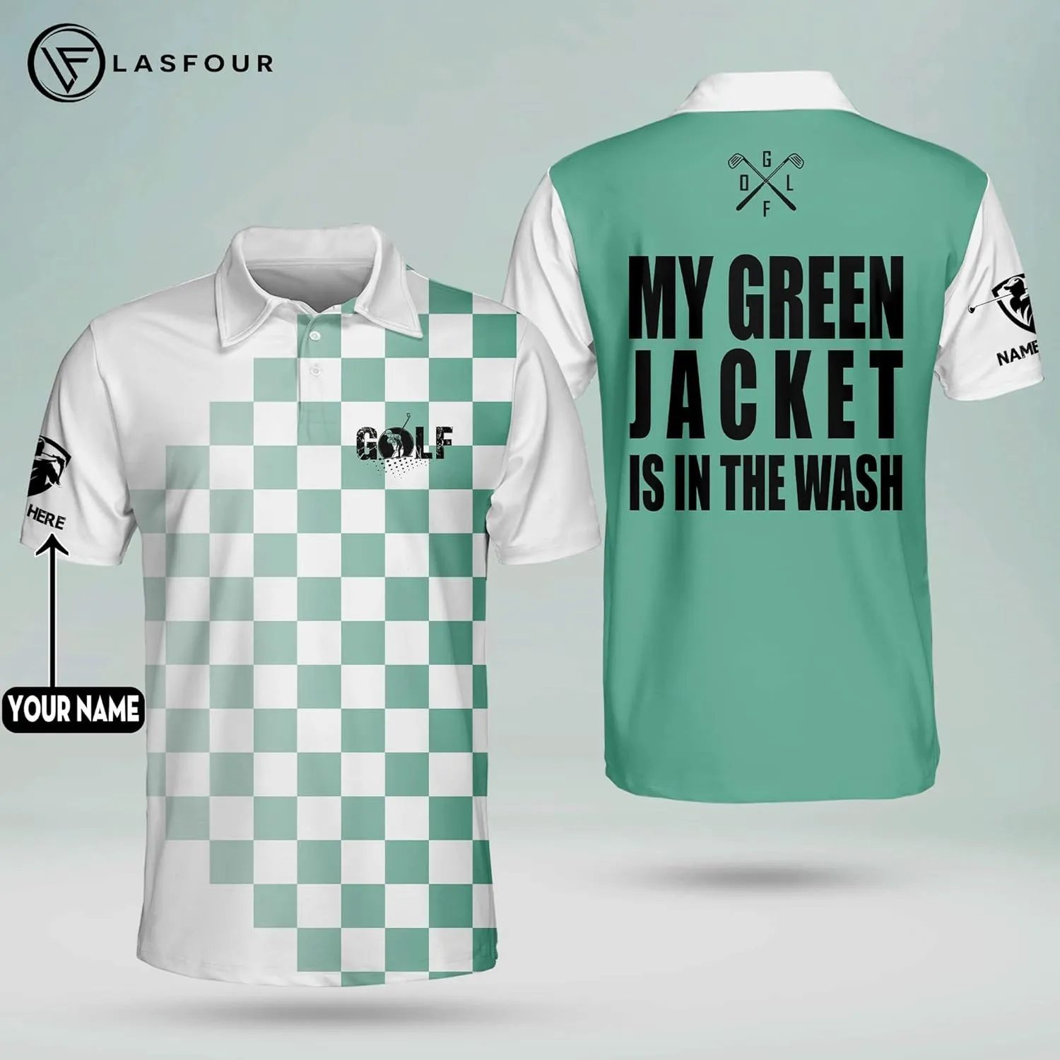 LASFOUR Funny Golf Polo Shirts for Men, Crazy Short Sleeve, Lightweight Golf Polo Shirts for Dad, Grandpa.