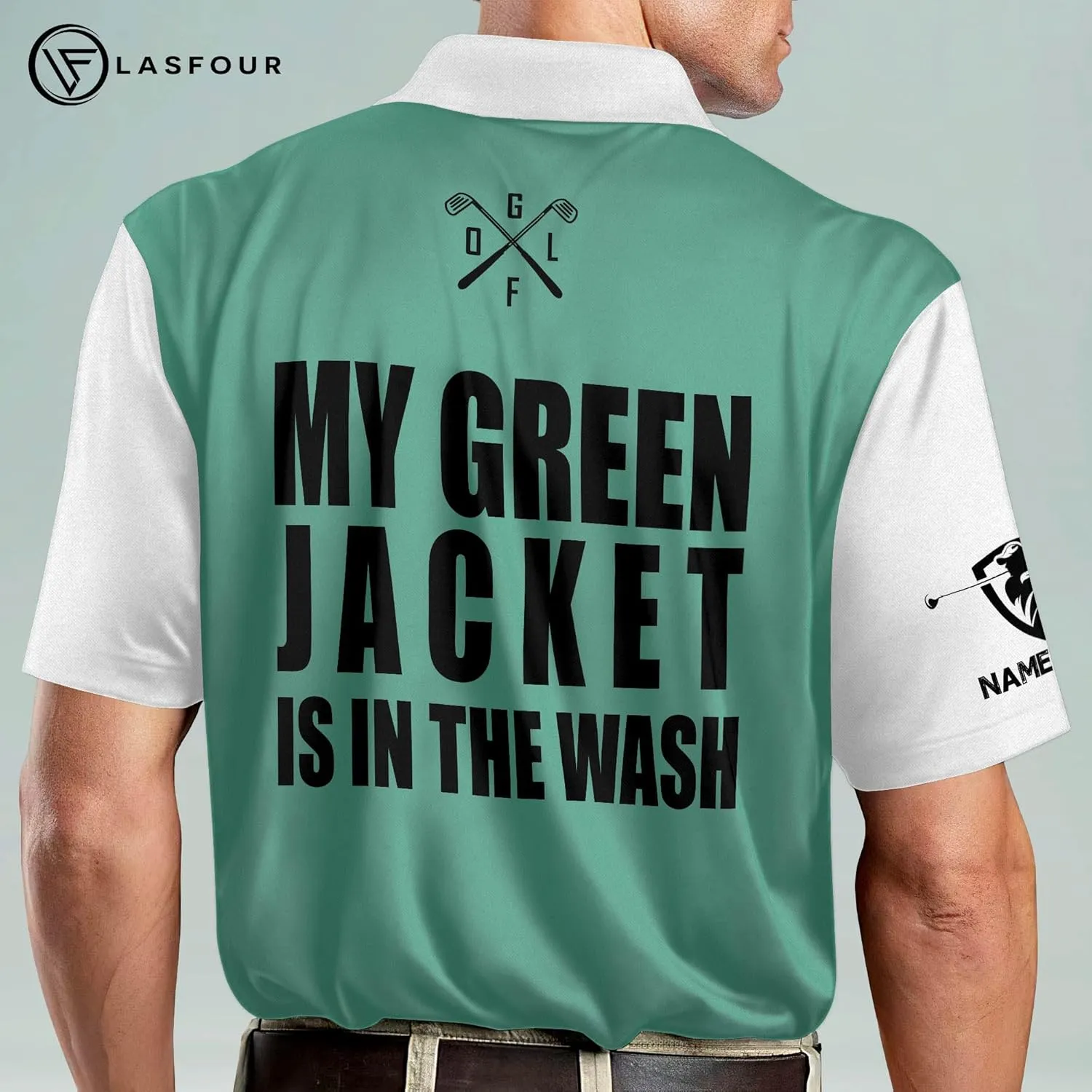 LASFOUR Funny Golf Polo Shirts for Men, Crazy Short Sleeve, Lightweight Golf Polo Shirts for Dad, Grandpa.