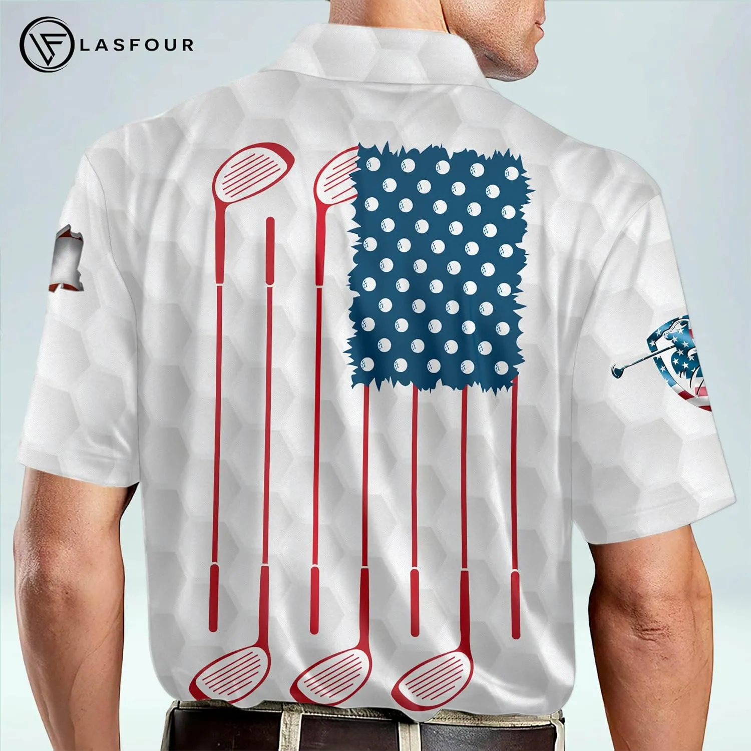 LASFOUR Funny Golf Polo Shirts for Men, Crazy Short Sleeve, Lightweight Golf Polo Shirts for Dad, Grandpa.