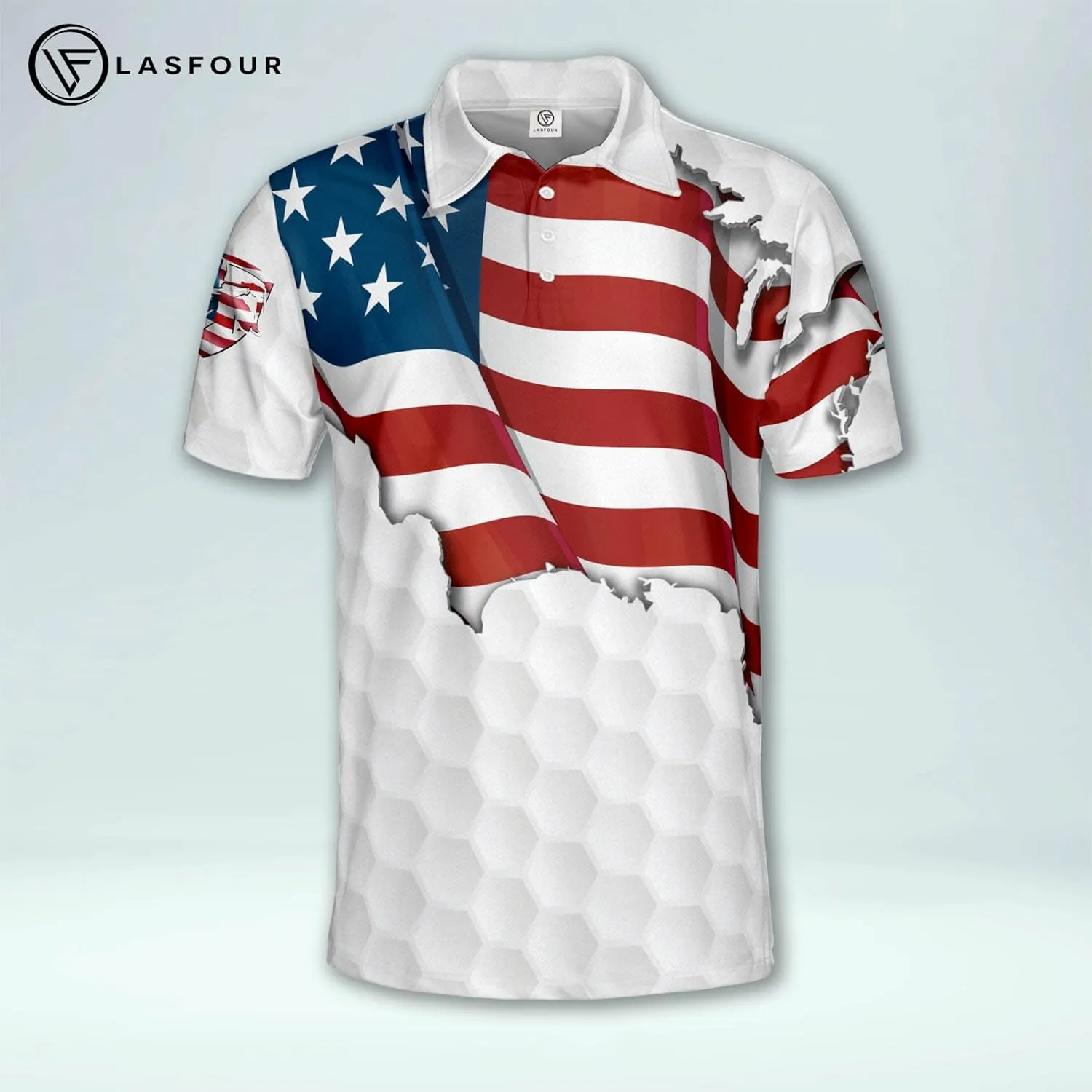 LASFOUR Funny Golf Polo Shirts for Men, Crazy Short Sleeve, Lightweight Golf Polo Shirts for Dad, Grandpa.