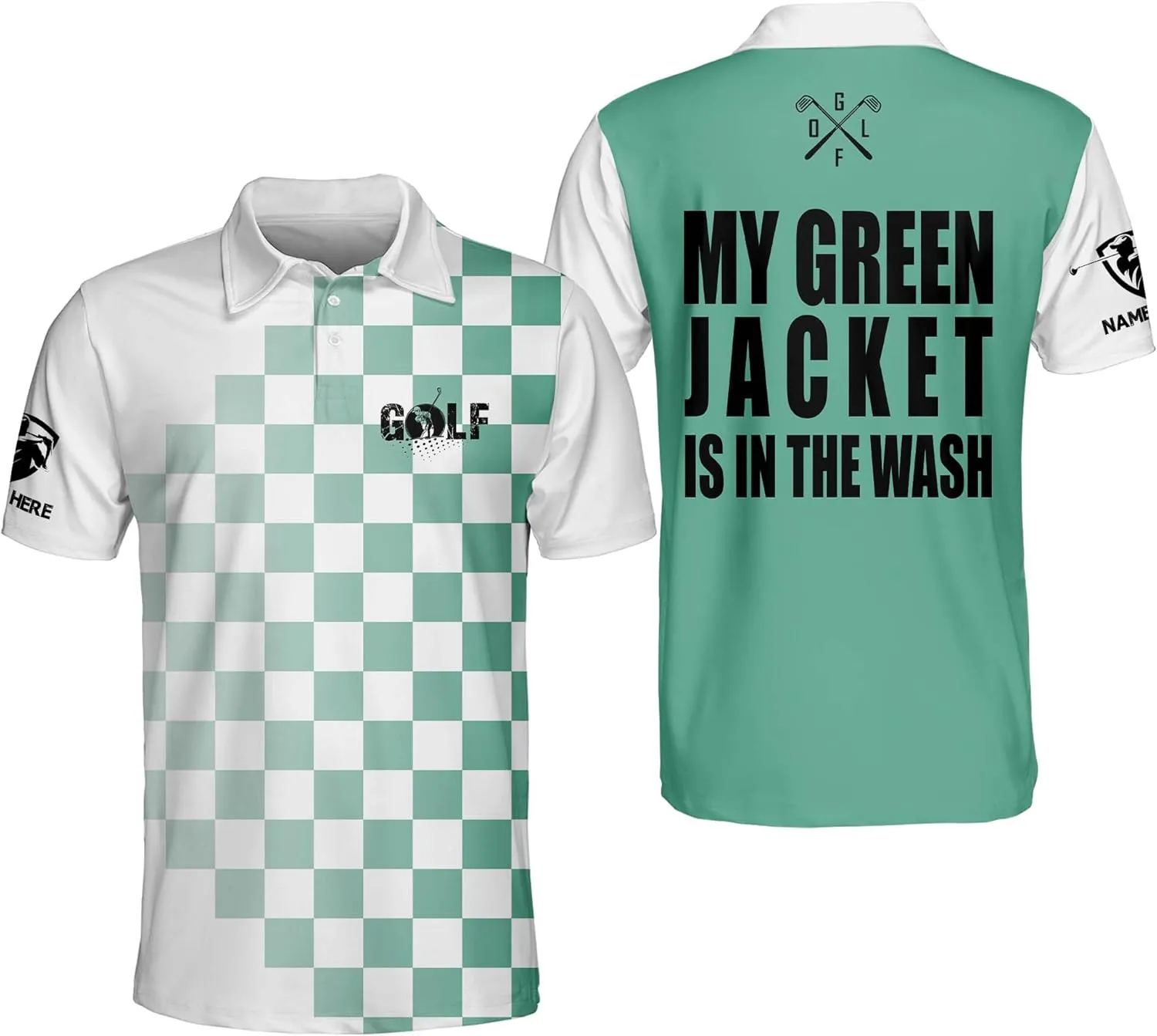 LASFOUR Funny Golf Polo Shirts for Men, Crazy Short Sleeve, Lightweight Golf Polo Shirts for Dad, Grandpa.