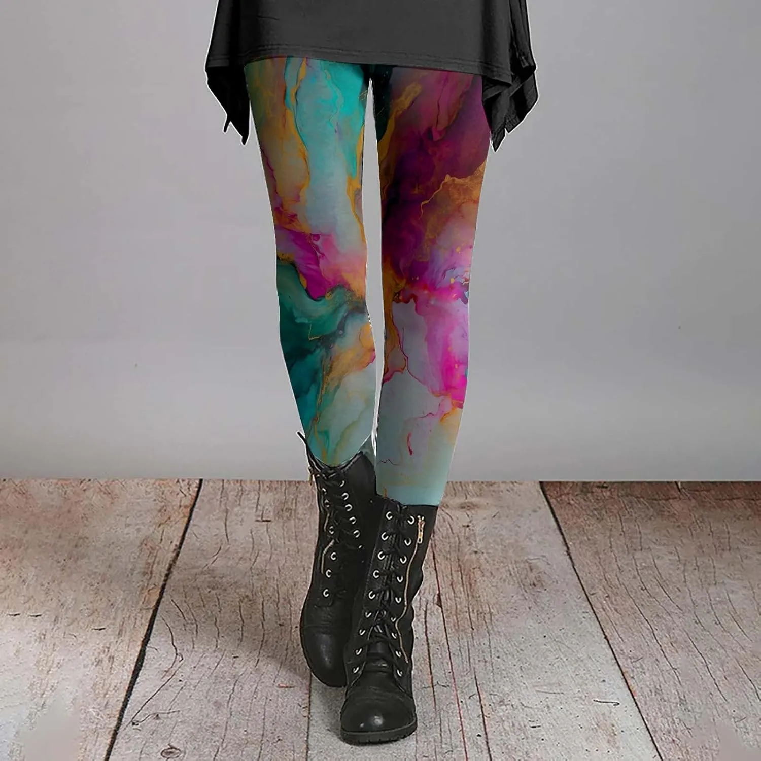 Leggings for Women Pattern High Waisted Capri Leggings Plus Size Cotton Christmas Pajama Leggings