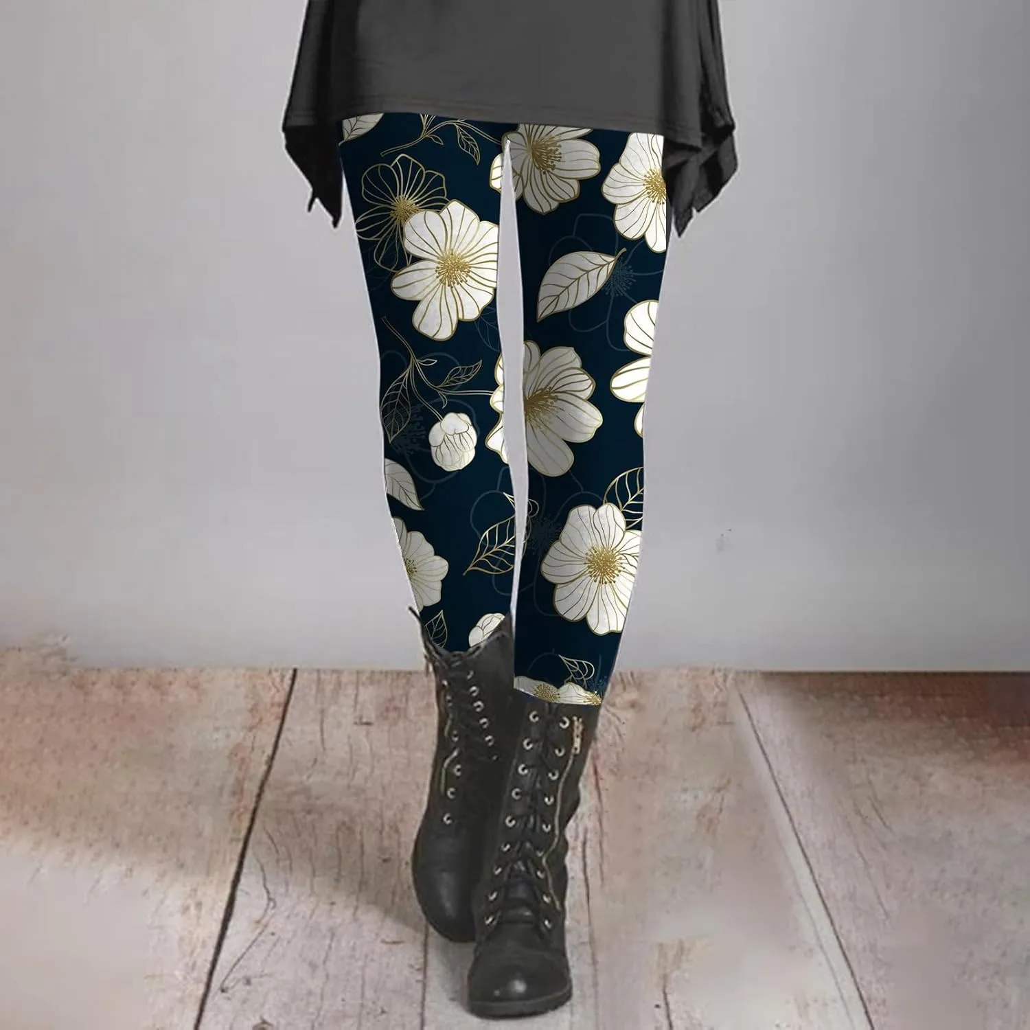 Leggings for Women Pattern High Waisted Capri Leggings Plus Size Cotton Christmas Pajama Leggings