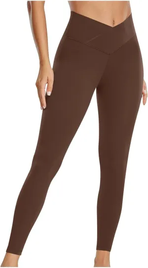 Leggings for Women V Crossover High Waist Leggings Workout Leggings for Women Butt Lifting Gym Yoga Leggings Pants