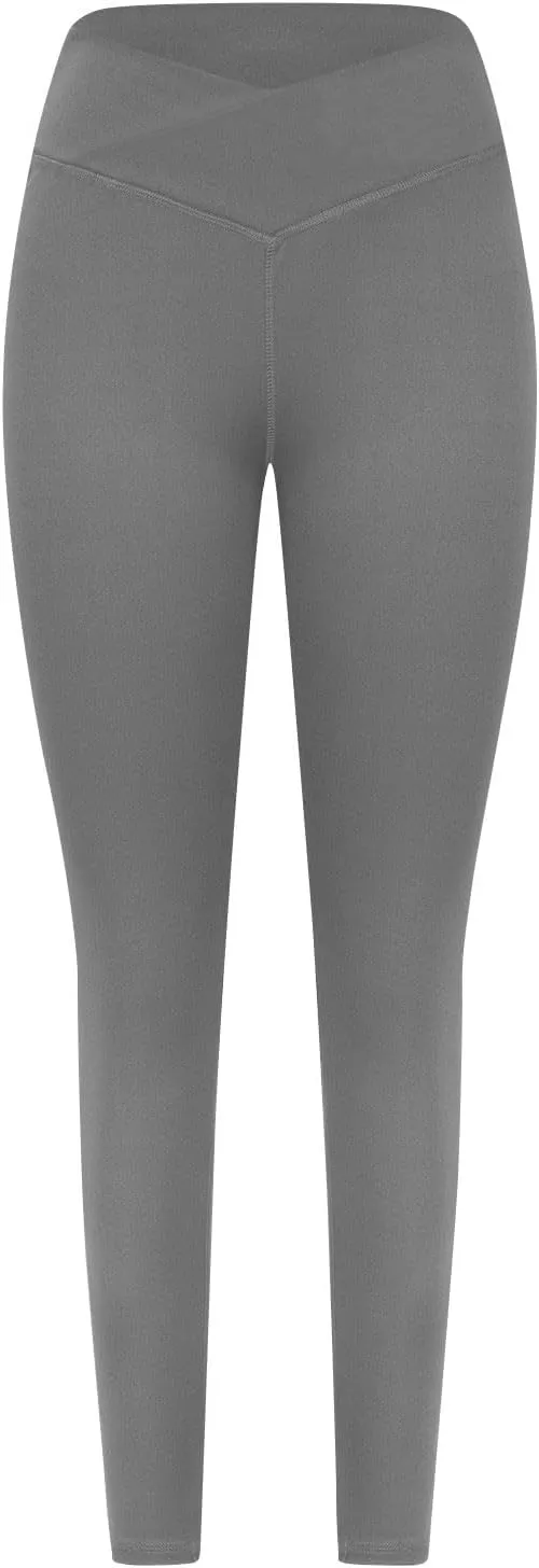 Leggings for Women V Crossover High Waist Leggings Workout Leggings for Women Butt Lifting Gym Yoga Leggings Pants